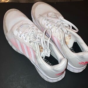 Adidas Women's White and Pink Running Shoes